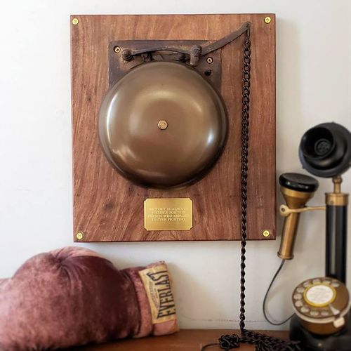 Large Ringside Brass Boxing Bell on Plaque Second