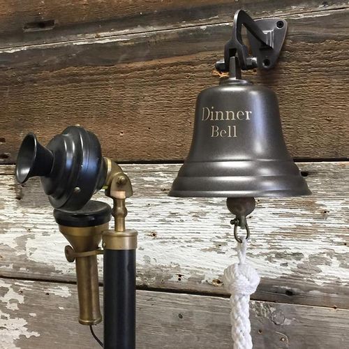 5 Inch Bronze Finish Brass Wall Bell- 2.5 pounds