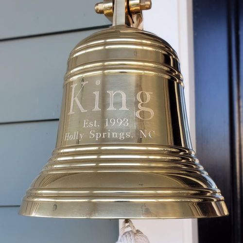 10 Inch Ridged Polished Brass Bell - 18 pounds