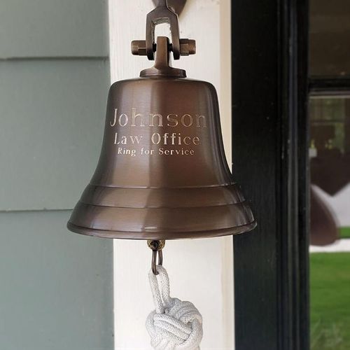 5 Inch Brass Engravable Wall Bell - Antiqued