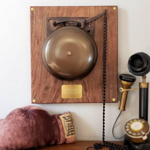 Large Brass Ringside Boxing Bell on Plaque