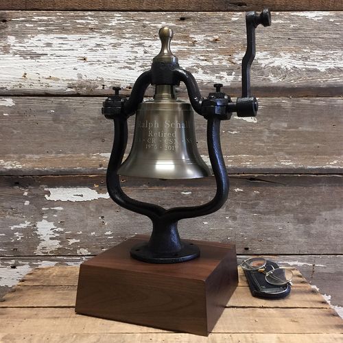 Deluxe Medium Brass Railroad Bell - Antiqued