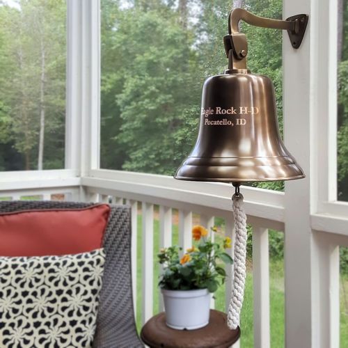 12 Inch Antiqued Brass Wall Bell