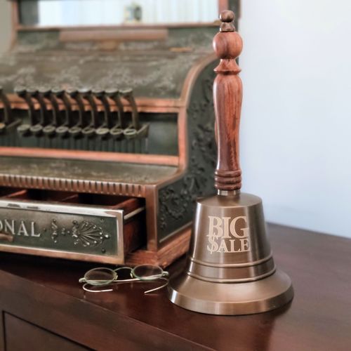 Big Sale XL Antique Brass Hand Bell