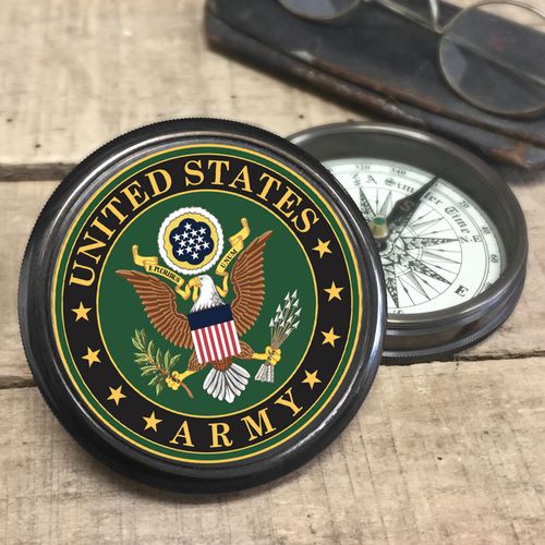 Personalized Army Medallion Compass