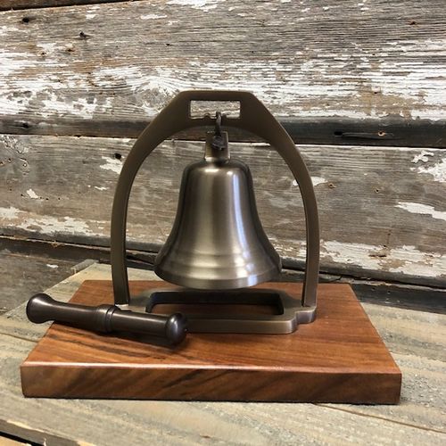 Medium Antiqued Brass Desk Bell With Striker Second